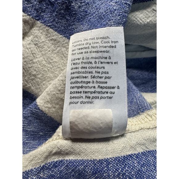 Tea Collection Girls Sz 6 Linen Blend Nautical Blue White Stripe Dress Coastal - Picture 7 of 8